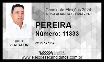 Candidato PEREIRA 2024 - NOVA ALIANÇA DO IVAÍ - Eleições