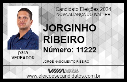 Candidato JORGINHO RIBEIRO 2024 - NOVA ALIANÇA DO IVAÍ - Eleições