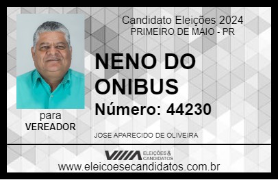 Candidato NENO DO ONIBUS 2024 - PRIMEIRO DE MAIO - Eleições