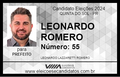 Candidato LEONARDO ROMERO 2024 - QUINTA DO SOL - Eleições