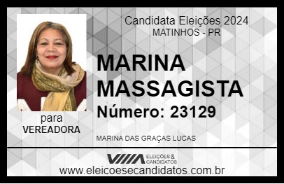 Candidato MARINA MASSAGISTA 2024 - MATINHOS - Eleições