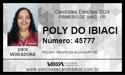 Candidato POLY DO IBIACI 2024 - PRIMEIRO DE MAIO - Eleições