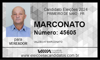 Candidato MARCONATO 2024 - PRIMEIRO DE MAIO - Eleições