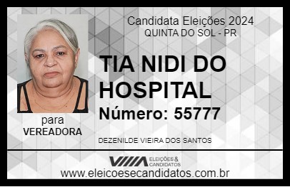 Candidato TIA NIDI DO HOSPITAL 2024 - QUINTA DO SOL - Eleições