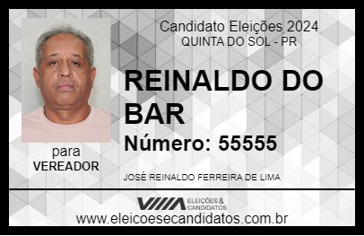 Candidato REINALDO DO BAR 2024 - QUINTA DO SOL - Eleições