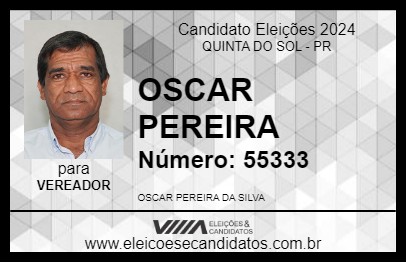 Candidato OSCAR PEREIRA 2024 - QUINTA DO SOL - Eleições