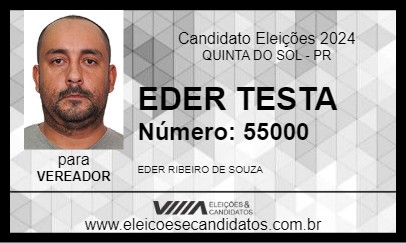 Candidato EDER TESTA 2024 - QUINTA DO SOL - Eleições