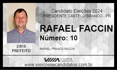 Candidato RAFAEL FACCIN 2024 - PRESIDENTE CASTELO BRANCO - Eleições