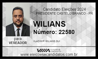 Candidato WILIANS 2024 - PRESIDENTE CASTELO BRANCO - Eleições