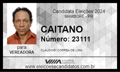 Candidato CAITANO 2024 - MAMBORÊ - Eleições