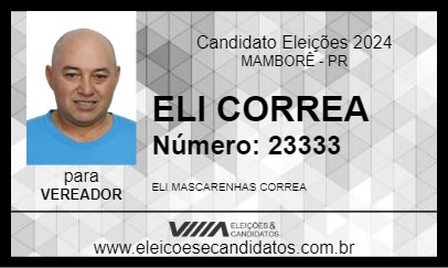 Candidato ELI CORREA 2024 - MAMBORÊ - Eleições