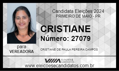 Candidato CRISTIANE 2024 - PRIMEIRO DE MAIO - Eleições