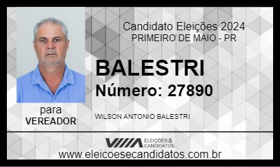 Candidato BALESTRI 2024 - PRIMEIRO DE MAIO - Eleições