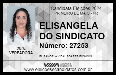 Candidato ELISANGELA DO SINDICATO 2024 - PRIMEIRO DE MAIO - Eleições