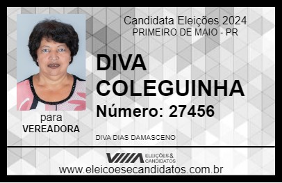 Candidato DIVA COLEGUINHA 2024 - PRIMEIRO DE MAIO - Eleições