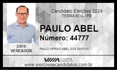 Candidato PAULO ABEL 2024 - TERRA BOA - Eleições