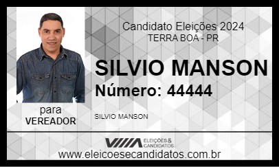 Candidato SILVIO MANSON 2024 - TERRA BOA - Eleições