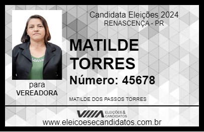 Candidato MATILDE TORRES 2024 - RENASCENÇA - Eleições