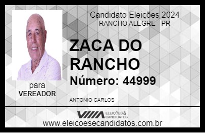 Candidato ZACA DO RANCHO 2024 - RANCHO ALEGRE - Eleições