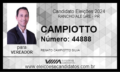 Candidato CAMPIOTTO 2024 - RANCHO ALEGRE - Eleições