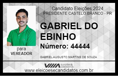 Candidato GABRIEL DO EBINHO 2024 - PRESIDENTE CASTELO BRANCO - Eleições