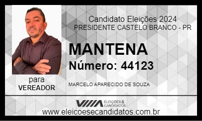 Candidato MANTENA 2024 - PRESIDENTE CASTELO BRANCO - Eleições