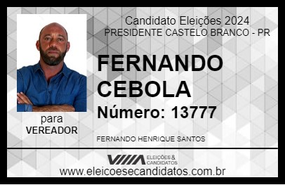 Candidato FERNANDO CEBOLA 2024 - PRESIDENTE CASTELO BRANCO - Eleições