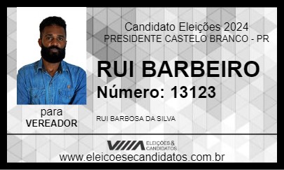 Candidato RUI BARBEIRO 2024 - PRESIDENTE CASTELO BRANCO - Eleições