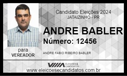 Candidato ANDRE BABLER 2024 - JATAIZINHO - Eleições