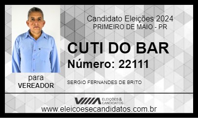 Candidato CUTI DO BAR 2024 - PRIMEIRO DE MAIO - Eleições