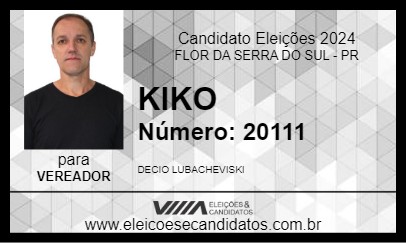 Candidato KIKO 2024 - FLOR DA SERRA DO SUL - Eleições