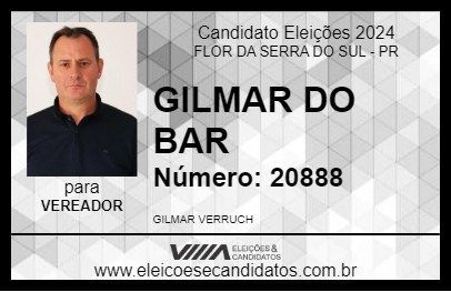 Candidato GILMAR DO BAR 2024 - FLOR DA SERRA DO SUL - Eleições