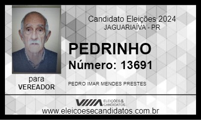 Candidato PEDRINHO 2024 - JAGUARIAÍVA - Eleições