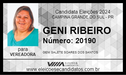 Candidato GENI RIBEIRO 2024 - CAMPINA GRANDE DO SUL - Eleições