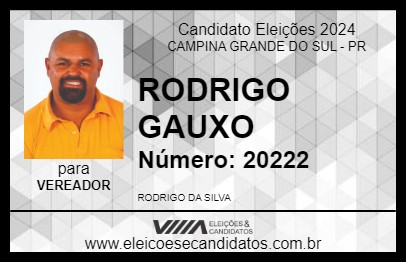 Candidato RODRIGO GAÚCHO 2024 - CAMPINA GRANDE DO SUL - Eleições