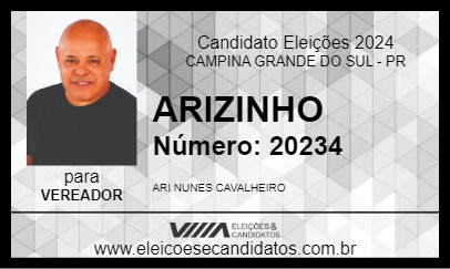 Candidato ARIZINHO 2024 - CAMPINA GRANDE DO SUL - Eleições