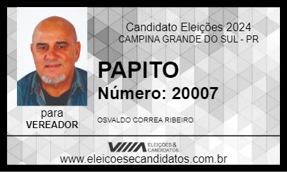 Candidato PAPITO 2024 - CAMPINA GRANDE DO SUL - Eleições