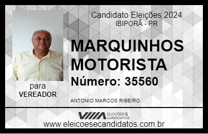 Candidato MARQUINHOS MOTORISTA 2024 - IBIPORÃ - Eleições