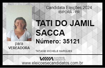 Candidato TATI DO JAMIL SACCA 2024 - IBIPORÃ - Eleições