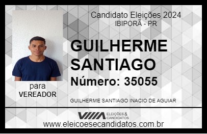 Candidato GUILHERME SANTIAGO 2024 - IBIPORÃ - Eleições