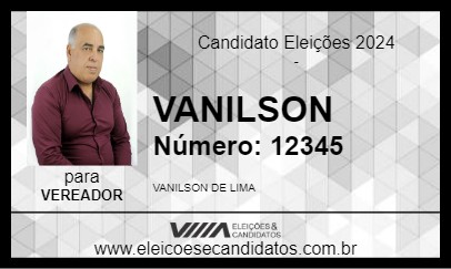 Candidato VANILSON 2024 - ALMIRANTE TAMANDARÉ - Eleições