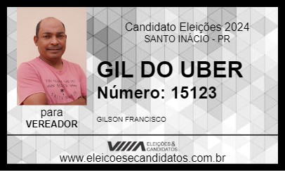 Candidato GIL DO UBER 2024 - SANTO INÁCIO - Eleições