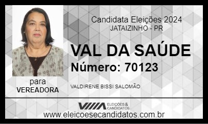 Candidato VAL DA SAÚDE 2024 - JATAIZINHO - Eleições