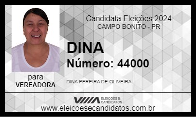 Candidato DINA 2024 - CAMPO BONITO - Eleições