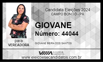 Candidato GIOVANE 2024 - CAMPO BONITO - Eleições