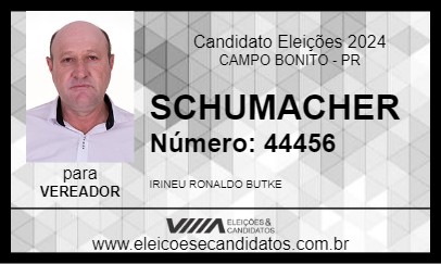 Candidato SCHUMACHER 2024 - CAMPO BONITO - Eleições