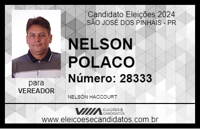 Candidato NELSON POLACO 2024 - SÃO JOSÉ DOS PINHAIS - Eleições