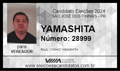 Candidato YAMASHITA 2024 - SÃO JOSÉ DOS PINHAIS - Eleições