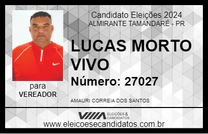 Candidato LUCAS MORTO VIVO  2024 - ALMIRANTE TAMANDARÉ - Eleições