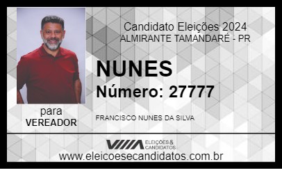 Candidato NUNES 2024 - ALMIRANTE TAMANDARÉ - Eleições